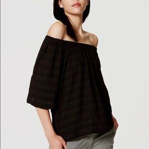 Black Off/On Black Ann Taylor Loft Top - S Petite